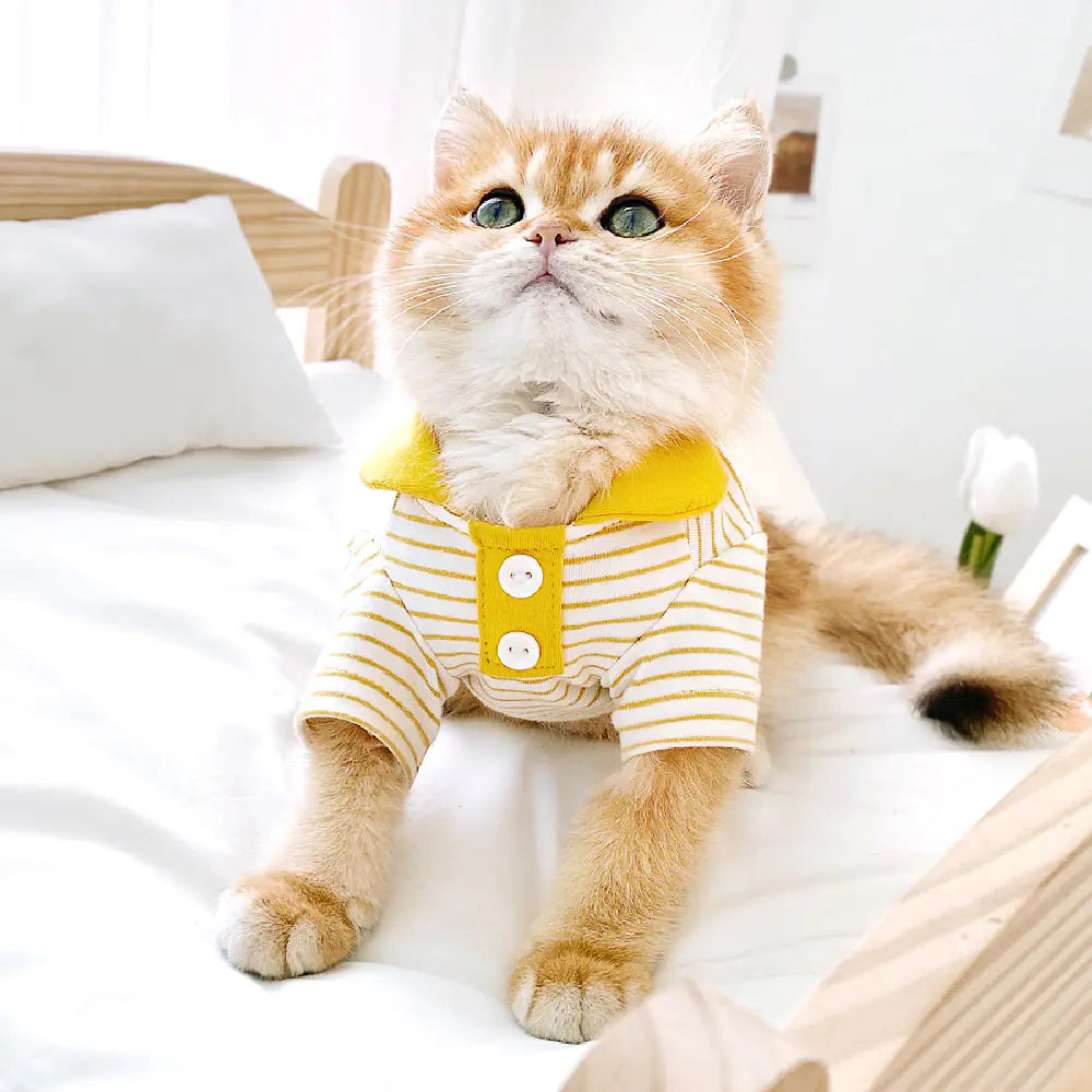 Striped Cat Polo Shirt